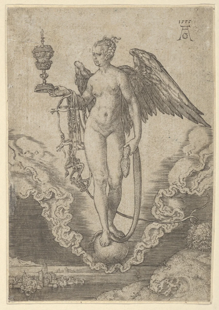 Fortune by Heinrich Aldegrever, print, 1555