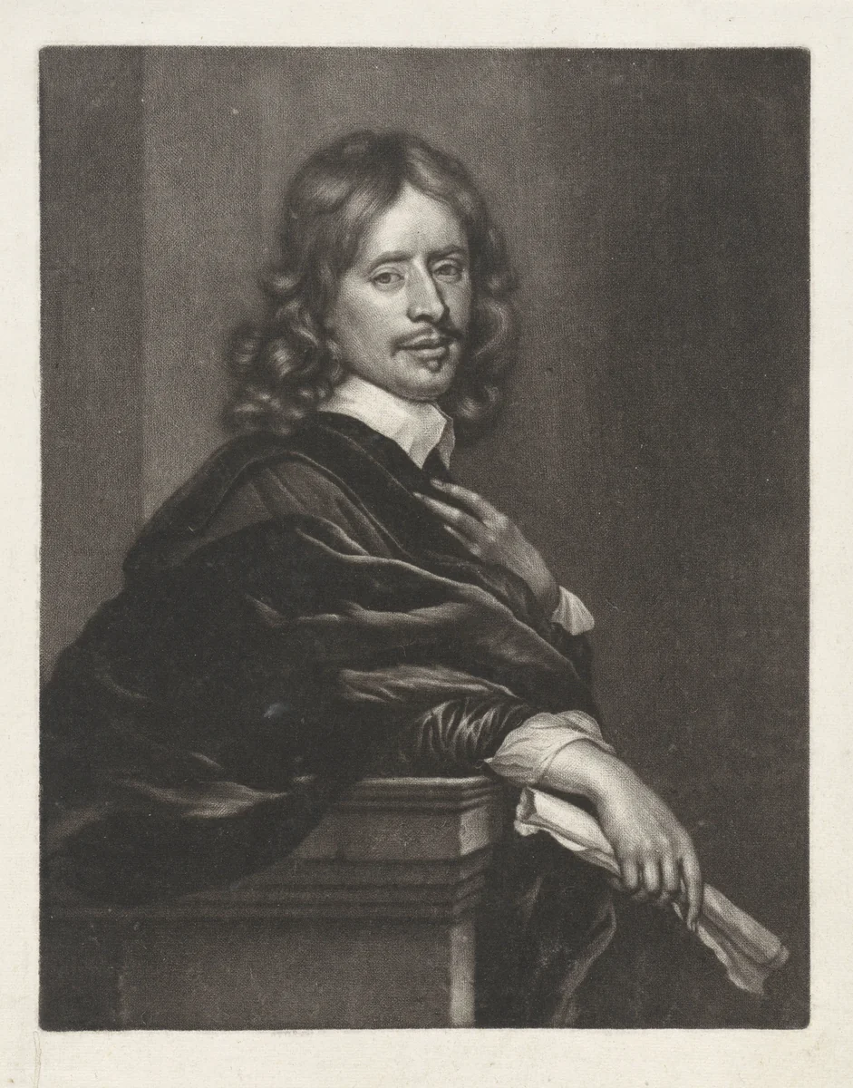 Portret van Govert Flinck by Wallerant Vaillant, print, 1658-1677