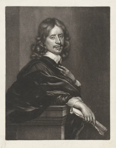 Portret van Govert Flinck by Wallerant Vaillant, print, 1658-1677