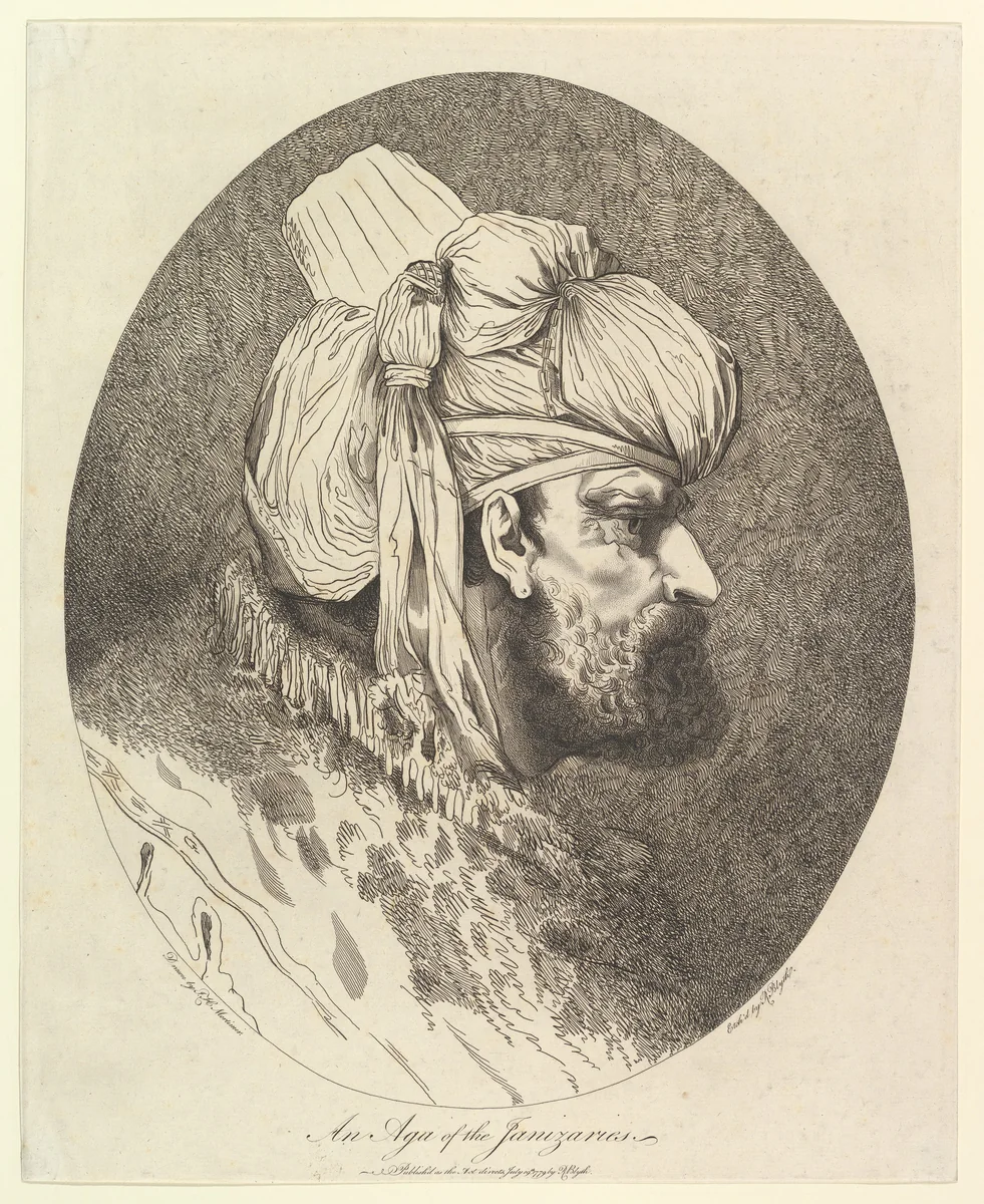 An Aga of the Janizaries by Robert Blyth, print, 1779