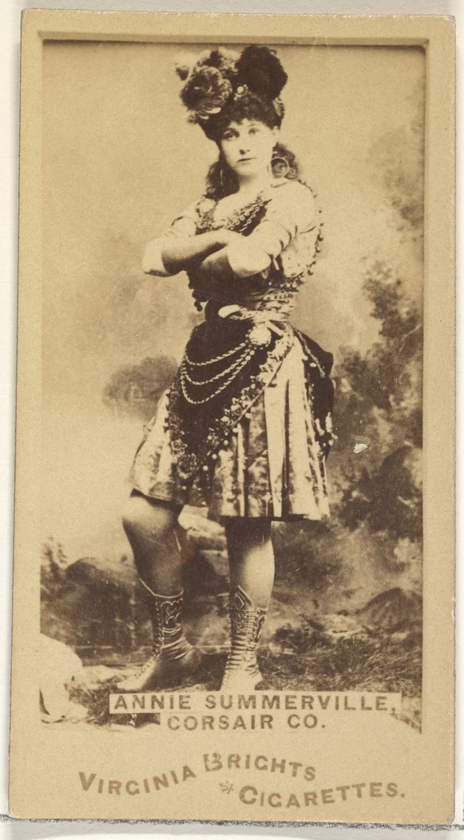 Annie Summerville, Corsair Co., from the Actors and Actresses series (N45, Type 1) for Virginia Brights Cigarettes by Allen & Ginter, photograph, 1885-1891