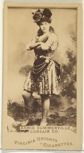 Annie Summerville, Corsair Co., from the Actors and Actresses series (N45, Type 1) for Virginia Brights Cigarettes by Allen & Ginter, photograph, 1885-1891