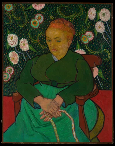 La Berceuse (Woman Rocking a Cradle; Augustine-Alix Pellicot Roulin, 1851–1930) by Vincent van Gogh, painting, 1889