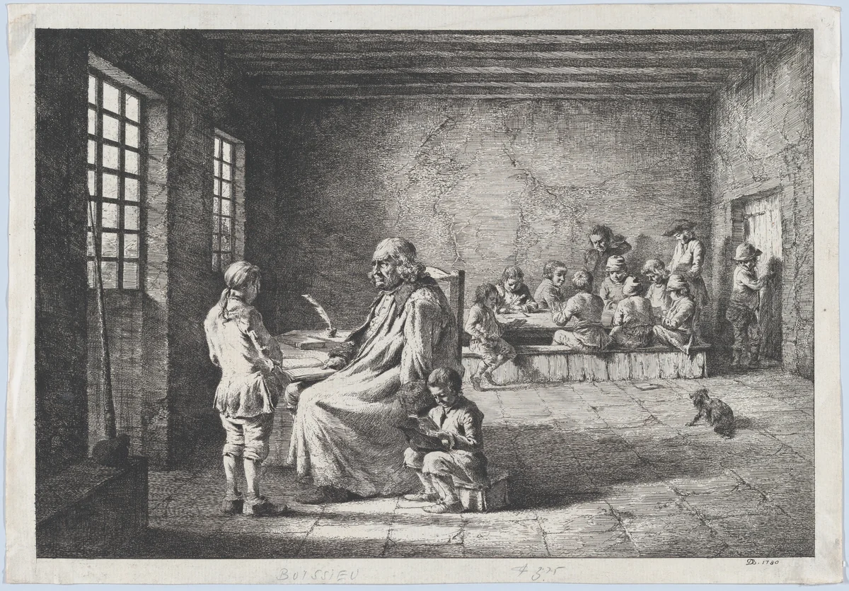 The School Master by Jean Jacques de Boissieu, print, 1780