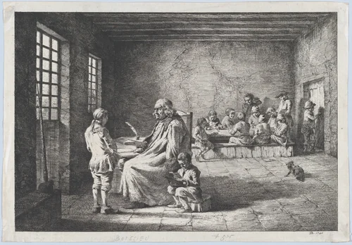 The School Master by Jean Jacques de Boissieu, print, 1780