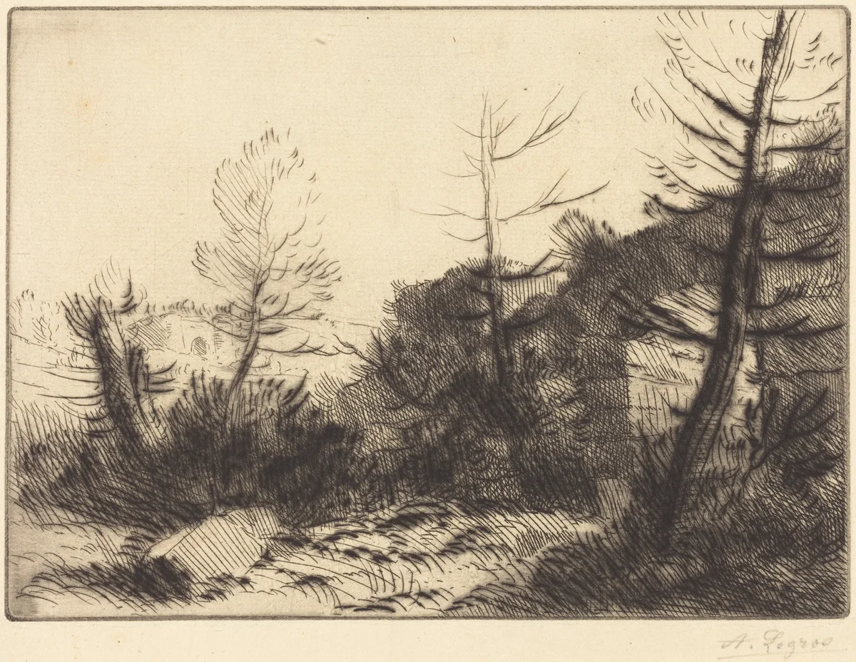 Roman Ruin (Ruine romaine) by Alphonse Legros, print, 1837-1911