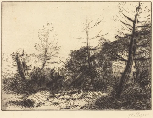 Roman Ruin (Ruine romaine) by Alphonse Legros, print, 1837-1911