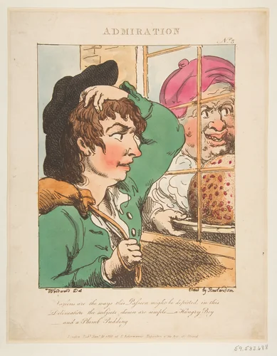 Admiration (Le Brun Travested, or Caricatures of the Passions) by Thomas Rowlandson, print, 1800