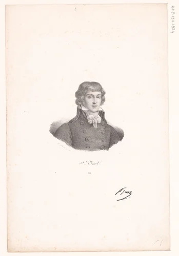 Portret van Louis Antoine de Saint-Just by anonymous, print, 1818-1842