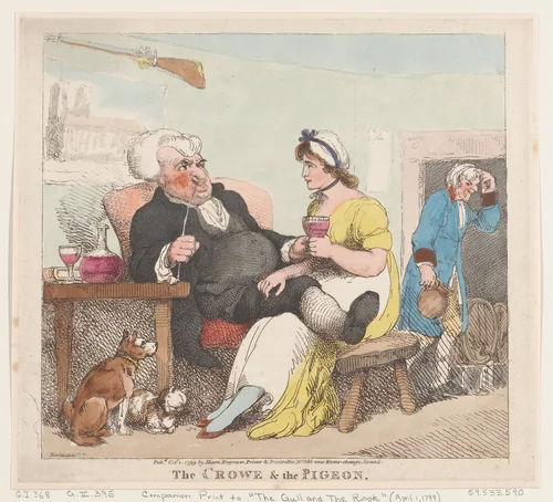The Crowe & The Pigeon by Thomas Rowlandson, print, 1799
