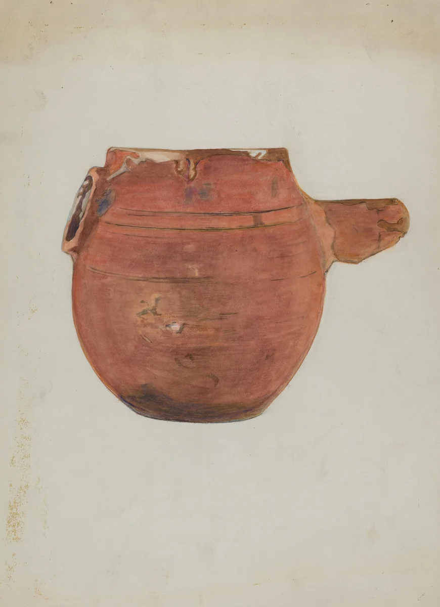 Terra Cotta Pot by Cecily Edwards, index of american design, 1936