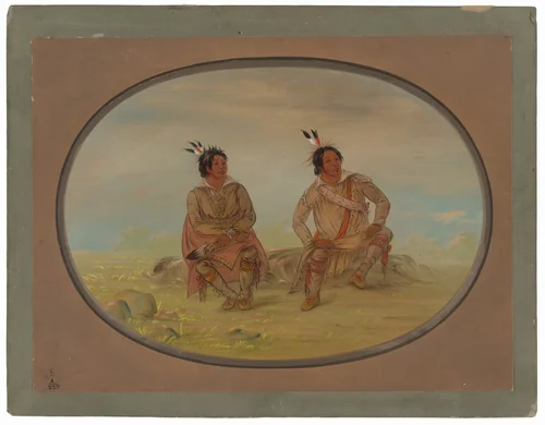 Two Choctaw Indians by George Catlin, painting, 1861-1869