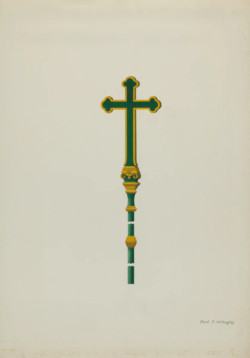 Processional Cross by David P Willoughby, index of american design, 1936