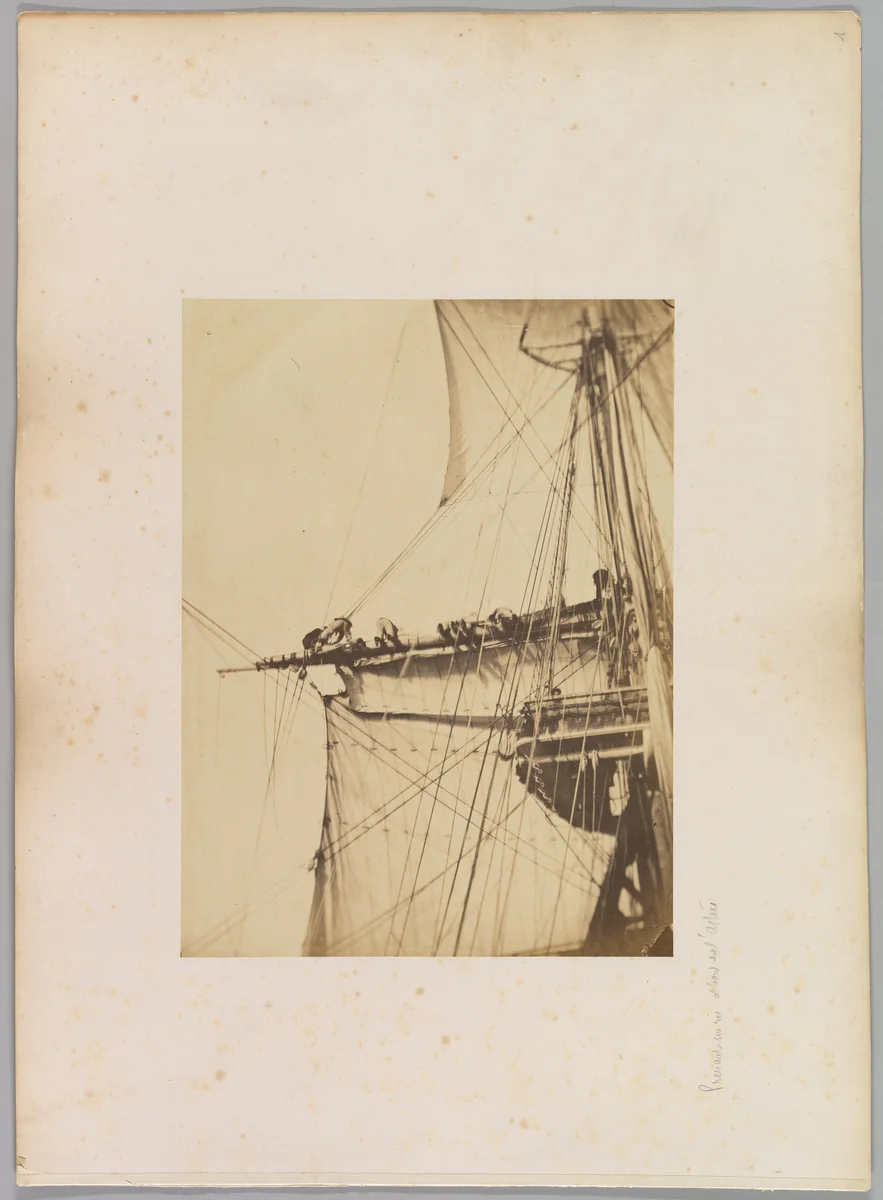 Prenant un Ris à Bord de L'Astrée by Félix Auguste Leclerc, photograph, 1871