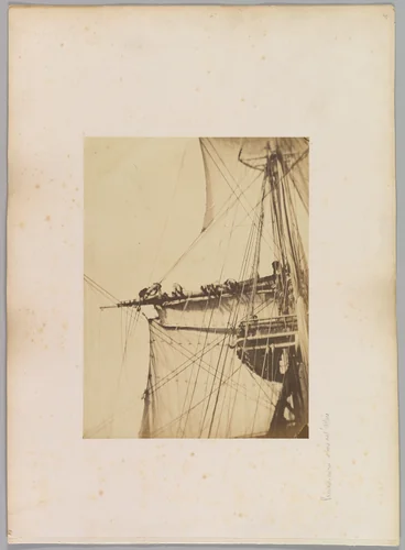 Prenant un Ris à Bord de L'Astrée by Félix Auguste Leclerc, photograph, 1871