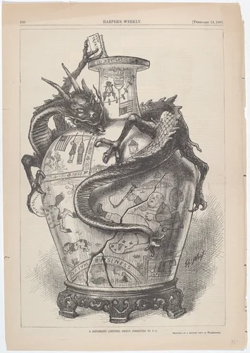 A Diplomatic (Chinese) Design Presented to U.S. by Thomas Nast, print, 1881