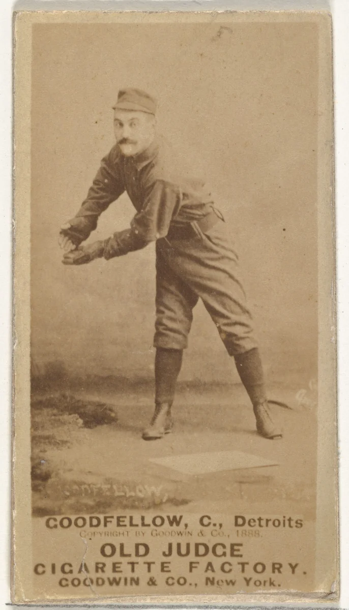 Goodfellow, Catcher, Detroit Wolverines, from the Old Judge series (N172) for Old Judge Cigarettes by Goodwin & Company, photograph, 1888
