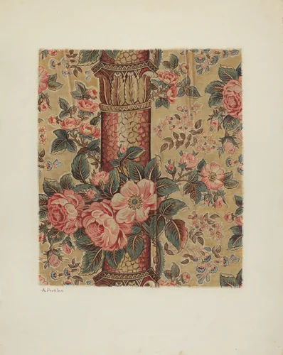 Printed Textile by Arlene Perkins, index of american design, 1941