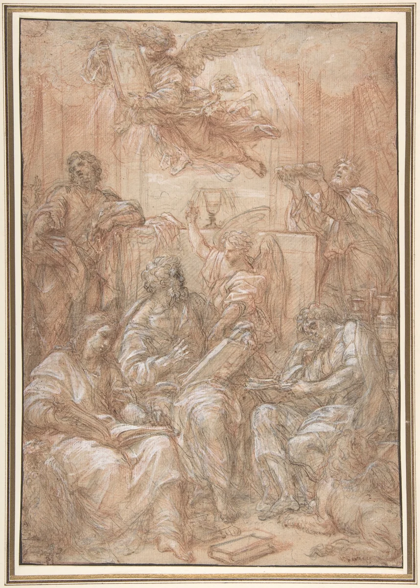 Allegory of the Old and New Dispensations by Carlo Maratti, drawing, 1700-1708