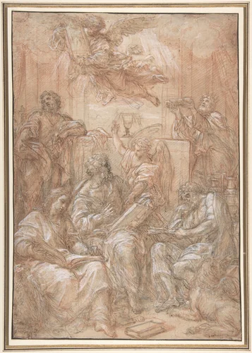 Allegory of the Old and New Dispensations by Carlo Maratti, drawing, 1700-1708