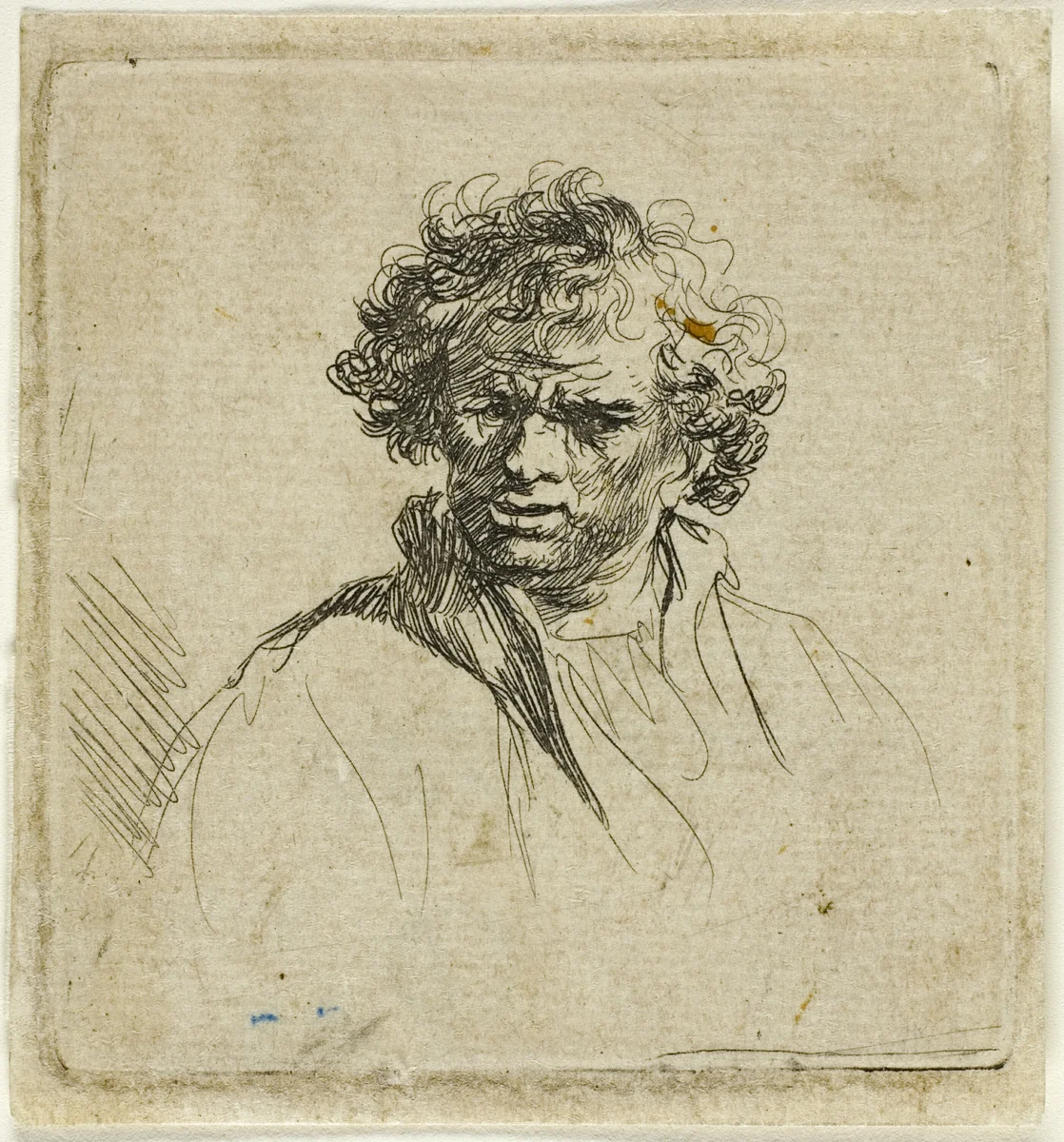 Curly Headed Man with a Wry Mouth by Ferdinand Bol
Rembrandt van Rijn, print, 1625-1685