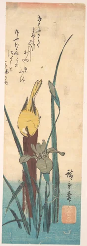 Bird and Iris by Utagawa Hiroshige (歌川広重), print, 1797-1858