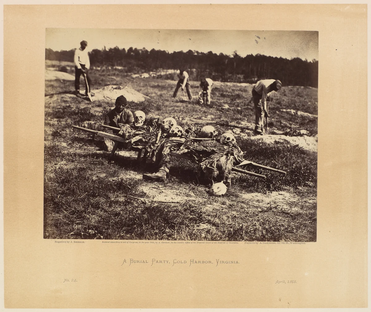 A Burial Party, Cold Harbor, Virginia. by John Reekie, photograph, 1865