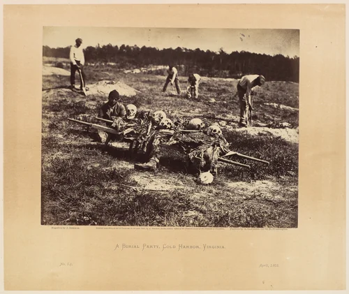A Burial Party, Cold Harbor, Virginia. by John Reekie, photograph, 1865