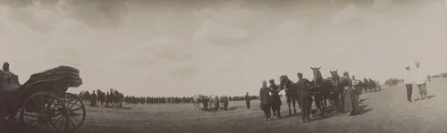 Field with Soldiers, Horses and a Carriage at Far Left by Unidentified Photographer, photograph, 1903