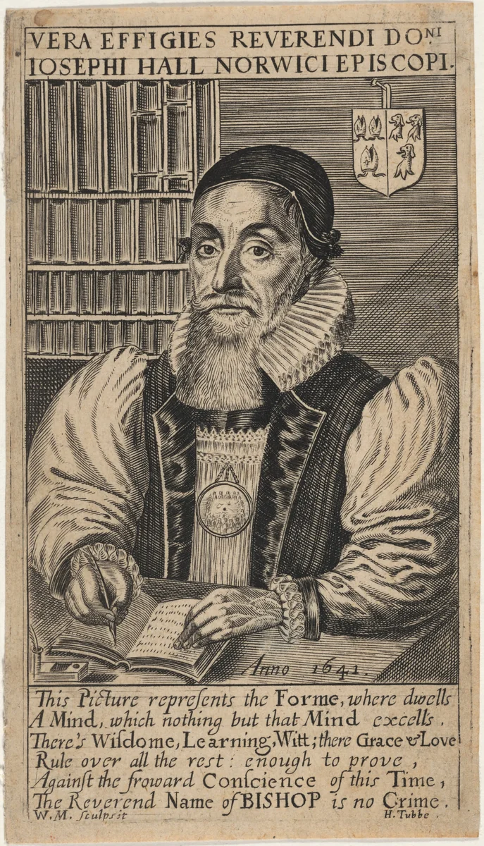 Joseph Hall, Bishop of Norwich by William Marshall, print, 1641