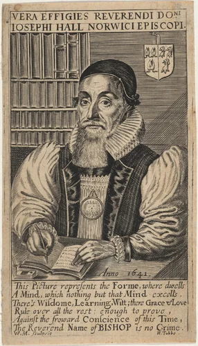Joseph Hall, Bishop of Norwich by William Marshall, print, 1641