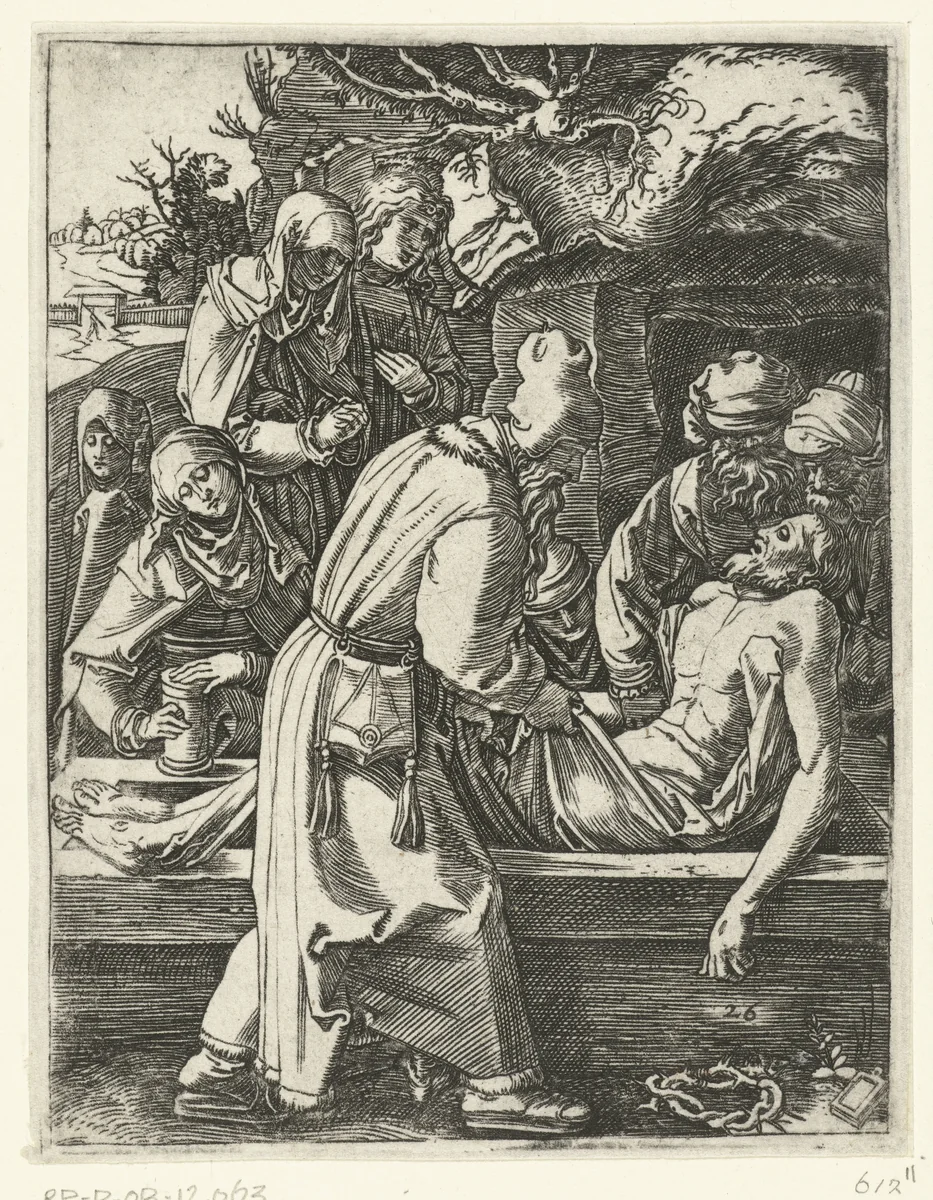 Graflegging van Christus by Unknown, print, 1510-1515