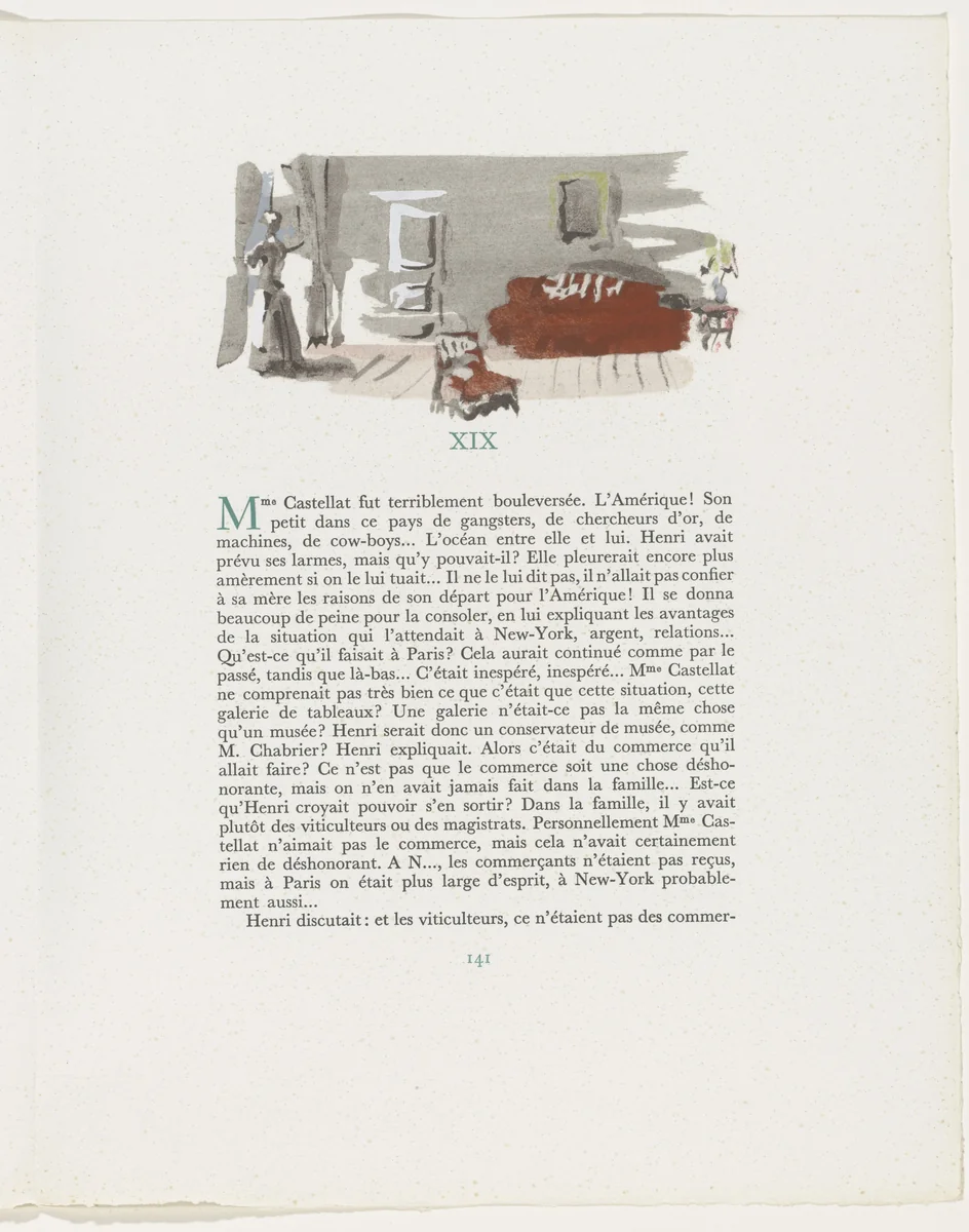 Headpiece (page 141) from Mille Regrets (A Thousand Regrets) by Christian Bérard, illustrated book, 1947