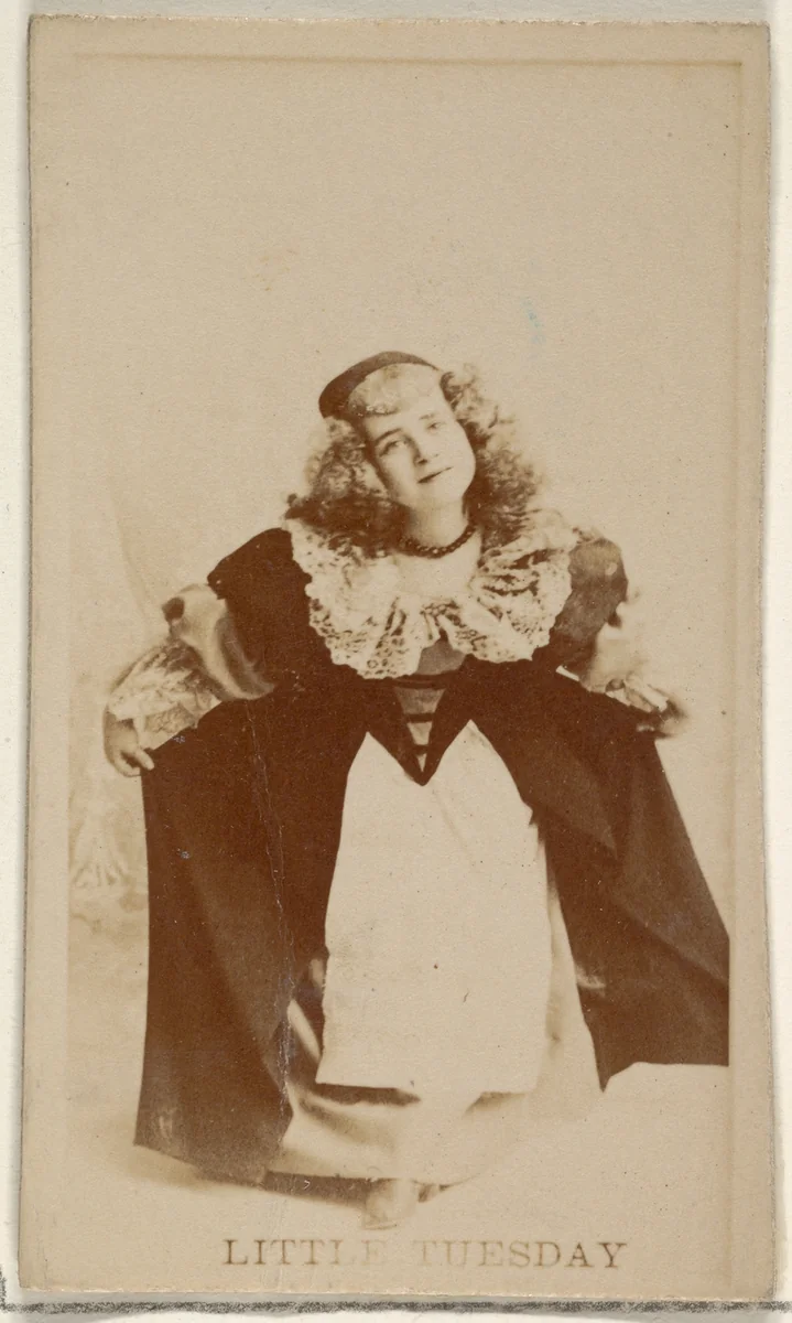 Little Tuesday, from the Actors and Actresses series (N45, Type 8) for Virginia Brights Cigarettes by Allen & Ginter, photograph, 1885-1891