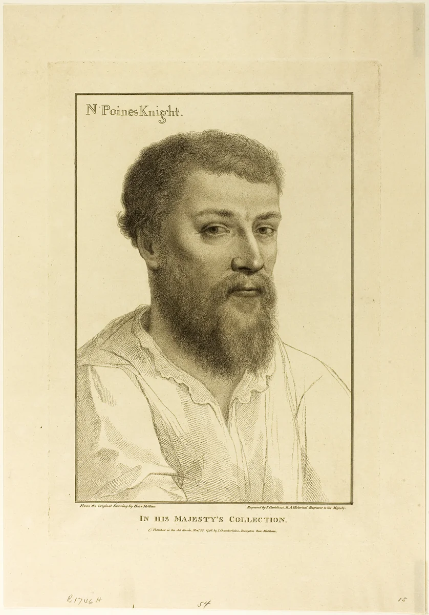 Sir Nicholas Poines by Francesco Bartolozzi, print, 1796