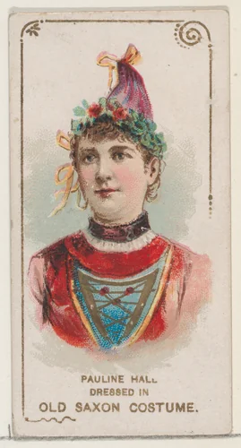 Pauline Hall Dressed in Old Saxon Costume, from the set Actors and Actresses, First Series (N70) for Duke brand cigarettes by W. Duke, Sons & Co., print, 1888-1889