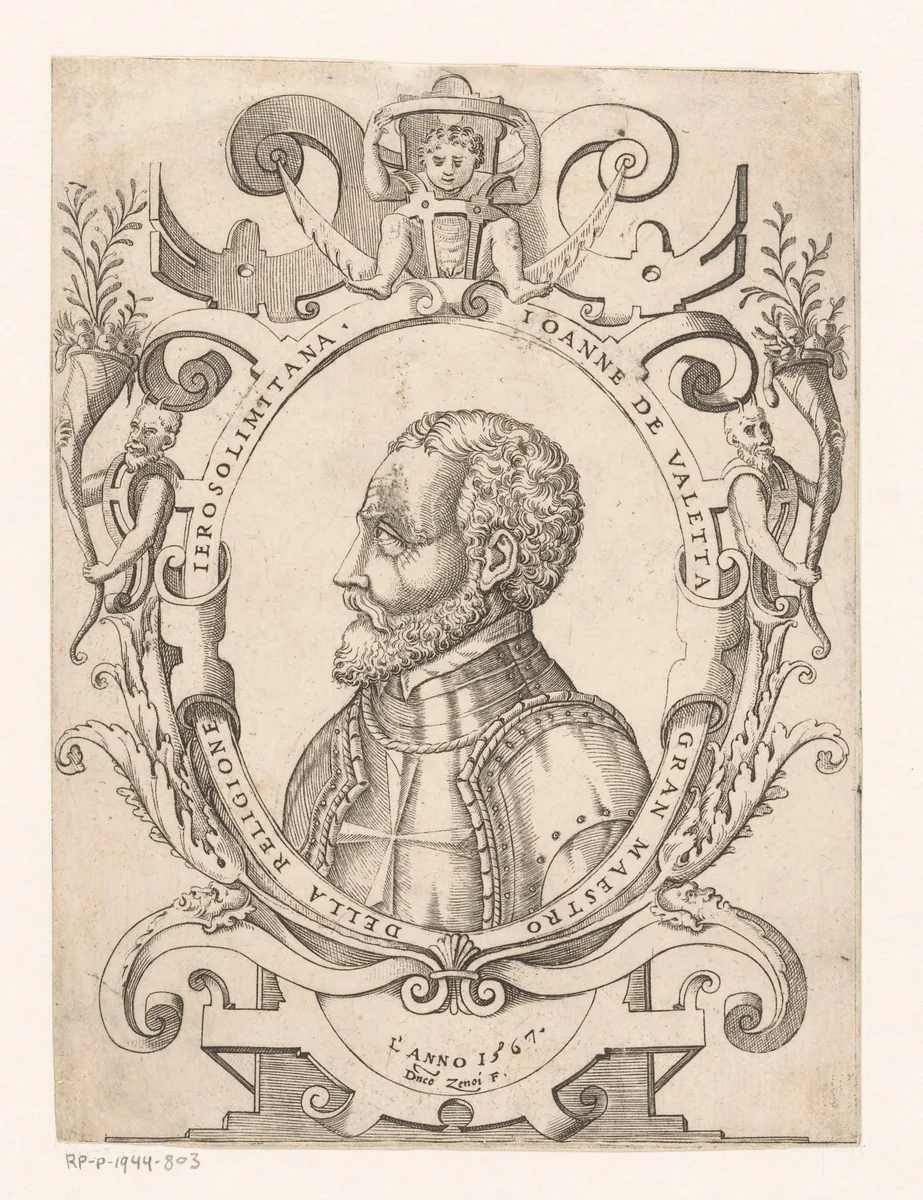 Portret van Jean de la Valette, grootmeester van de Orde van Malta by Unknown, print, 1567