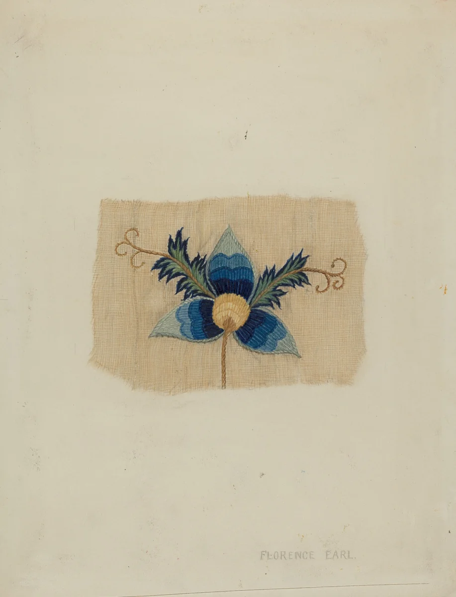 Fragment of Bed Curtain by Florence Earl, index of american design, 1937