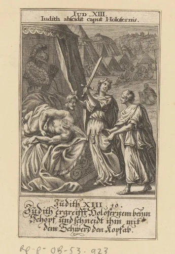 Judit onthoofdt Holofernes by anonymous, print, 1697