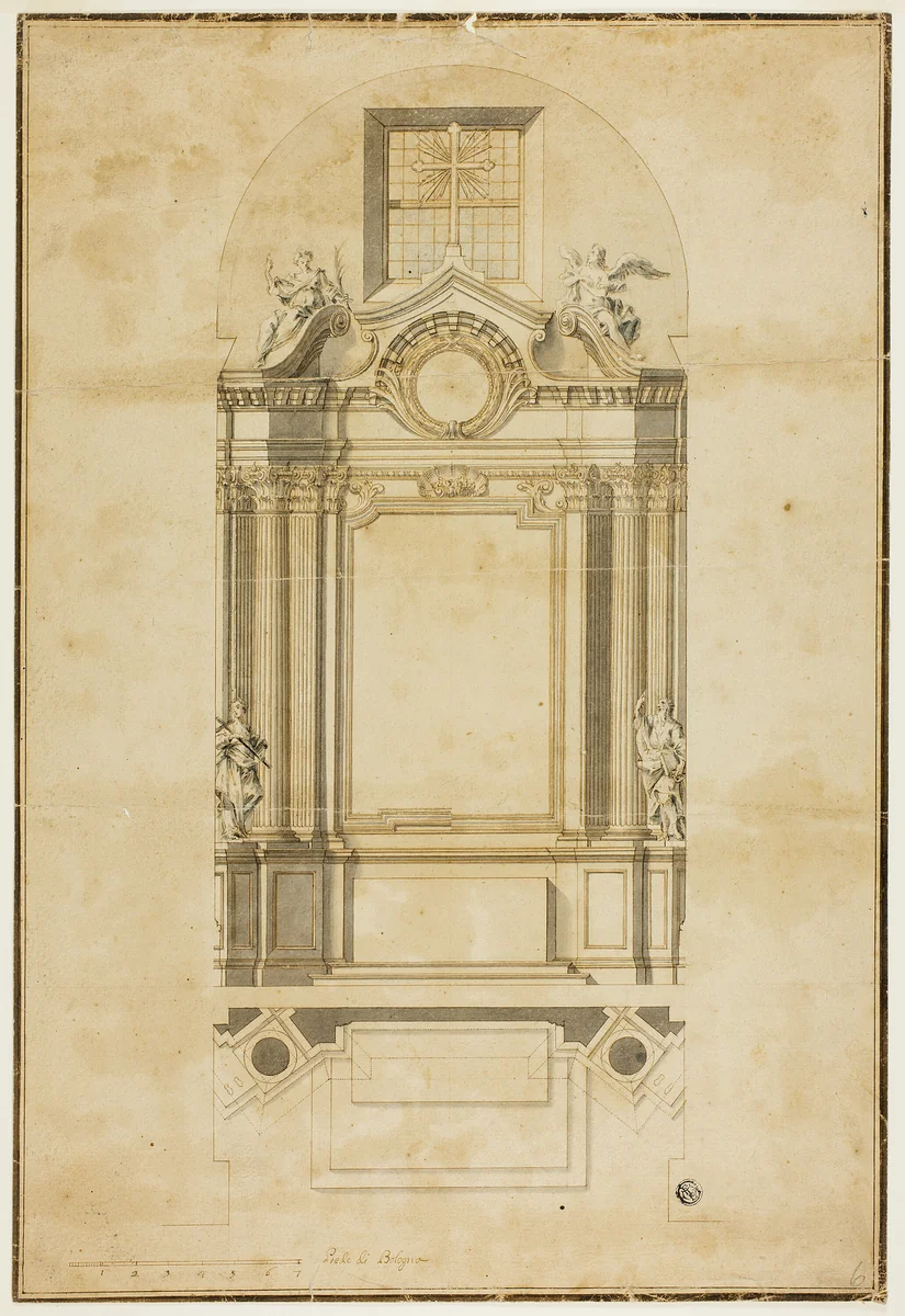 Design for an Altar by Unknown Artist, drawing, 1700-1799