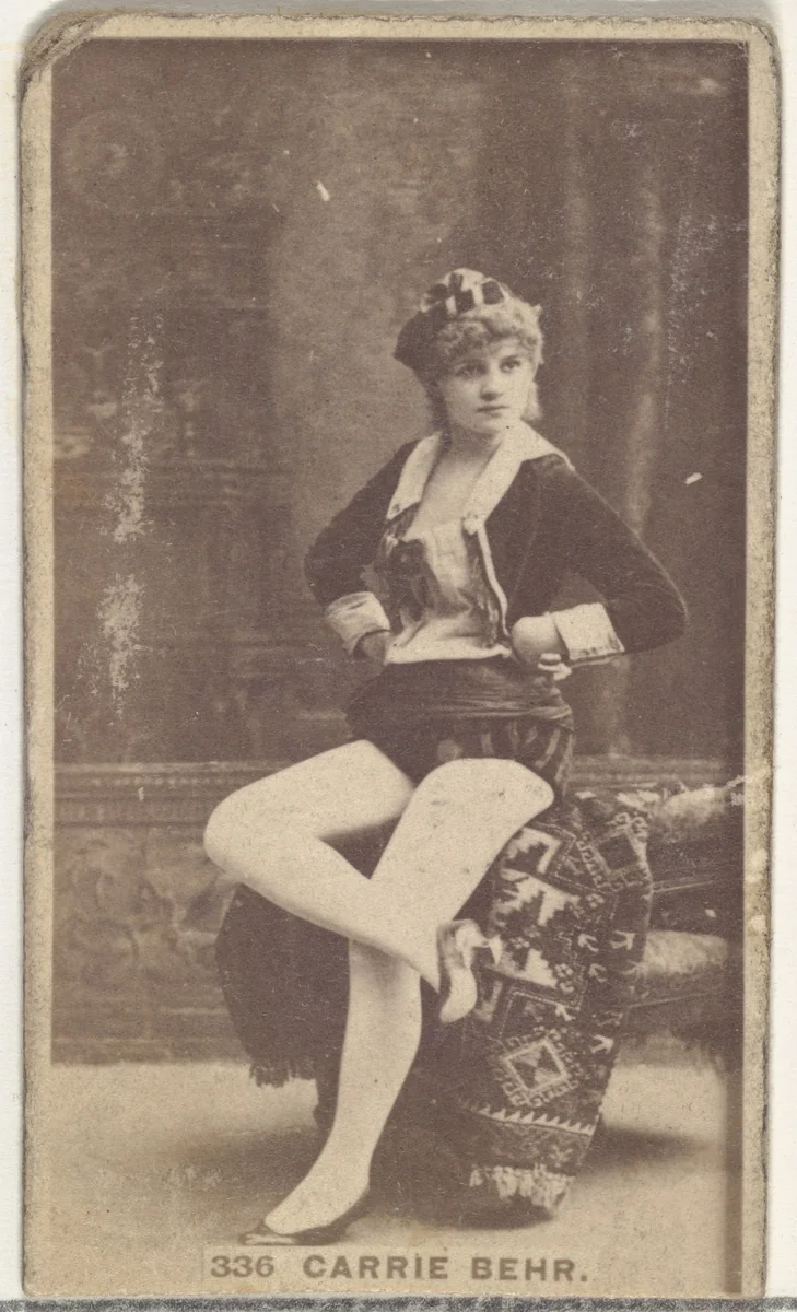 Card Number 336, Carrie Behr, from the Actors and Actresses series (N145-7) issued by Duke Sons & Co. to promote Duke Cigarettes by W. Duke, Sons & Co., photograph, 1880-1889