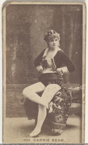 Card Number 336, Carrie Behr, from the Actors and Actresses series (N145-7) issued by Duke Sons & Co. to promote Duke Cigarettes by W. Duke, Sons & Co., photograph, 1880-1889