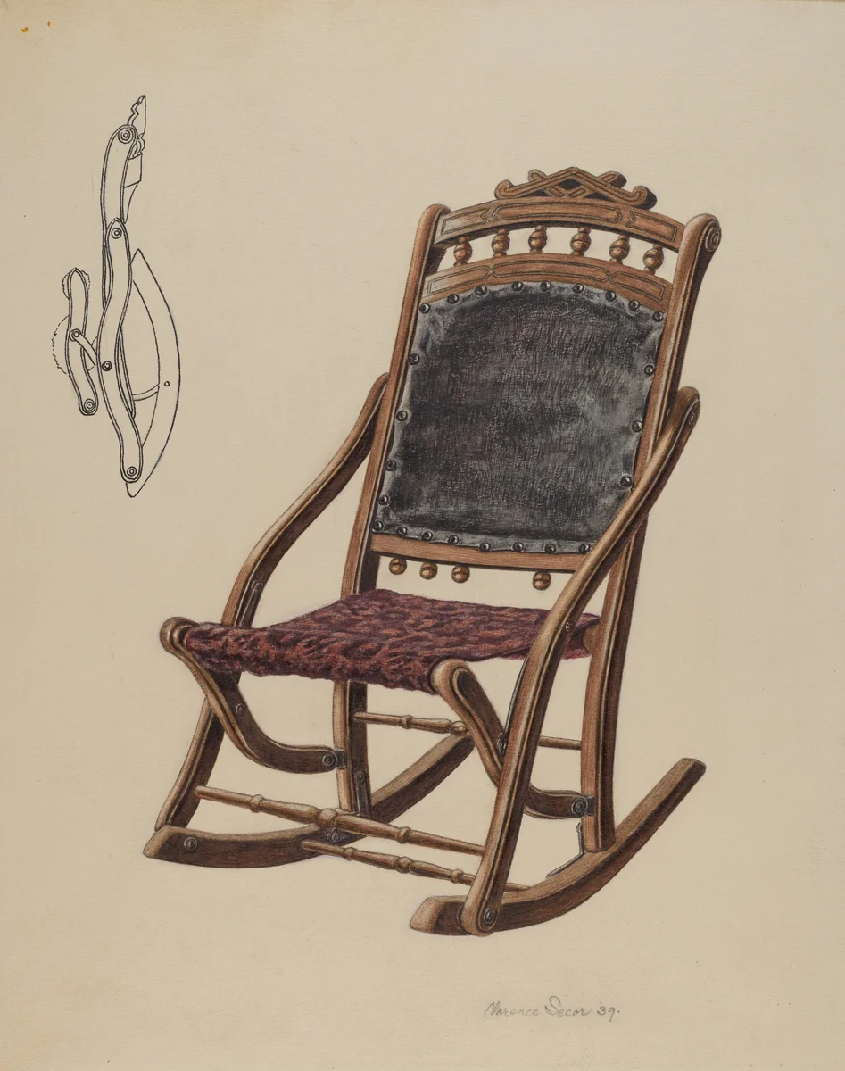 Child's Rocking Chair by Clarence Secor, index of american design, 1939