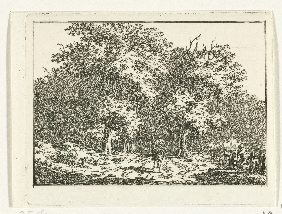 Landschap met ruiter by Jacob Cats, print, 1768