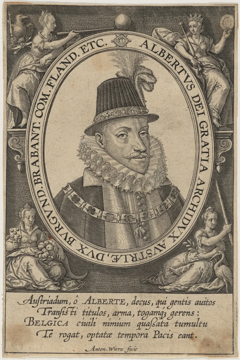 Albert VII, Archduke of Austria by Anton Wierix II, print, 1552-1624