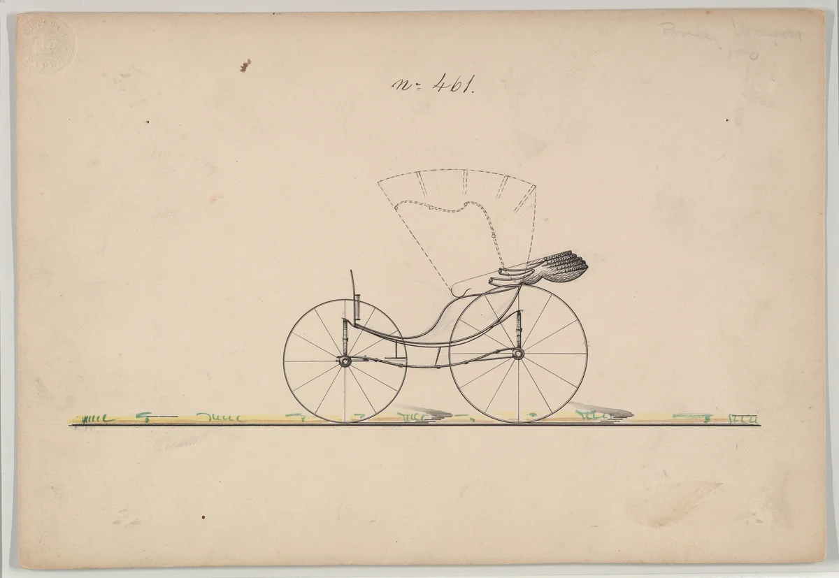 Phaeton #461 by Brewster & Co., drawing, 1845-1855