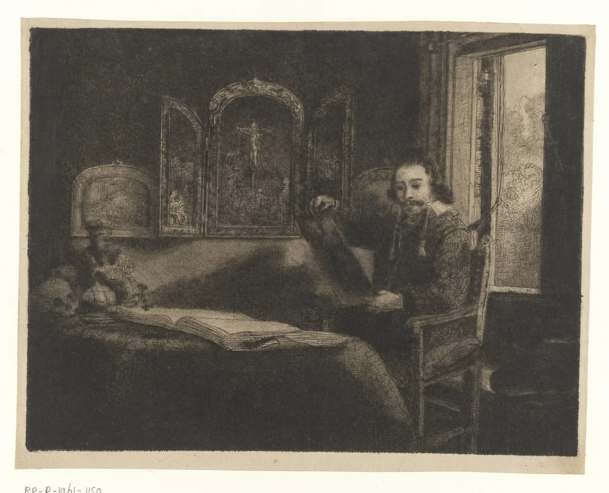 Abraham Francen, apothecary by Rembrandt van Rijn, print, 1657