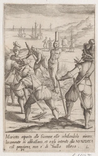 Mariotto, from Scelta d'Alcuni Miracoli e Grazie della Santissima Nunziata di Firenze (Selection of Some Miracles and Graces that Occurred in the Church of the Annunziata in Florence) by Jacques Callot, print, 1611-1619