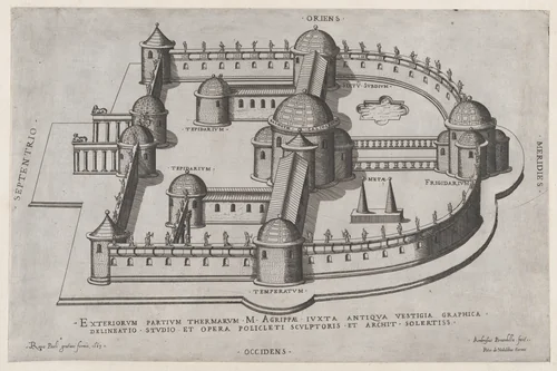 Baths of Agrippa, from "Speculum Romanae Magnificentiae" by Giovanni Ambrogio Brambilla, print, 1583
