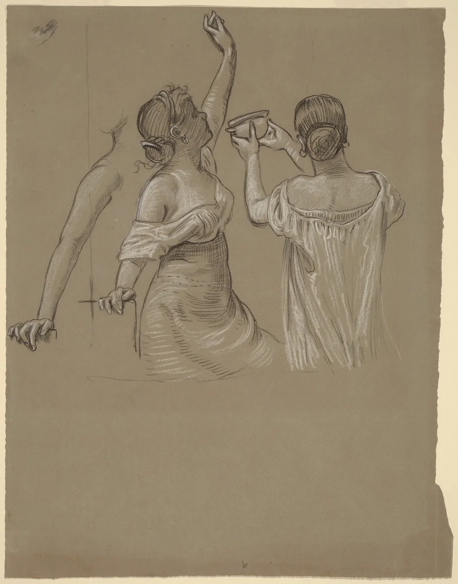 Dionysian Revelers by Elihu Vedder, drawing, 1836-1923